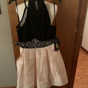 Elegant Black and Pink Dress